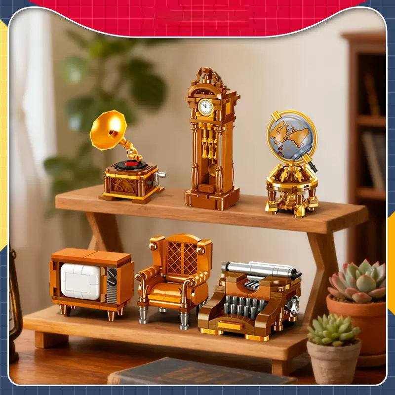 Vintage Collectible Furniture - Vintage Furniture Building Blocks Set, Cute