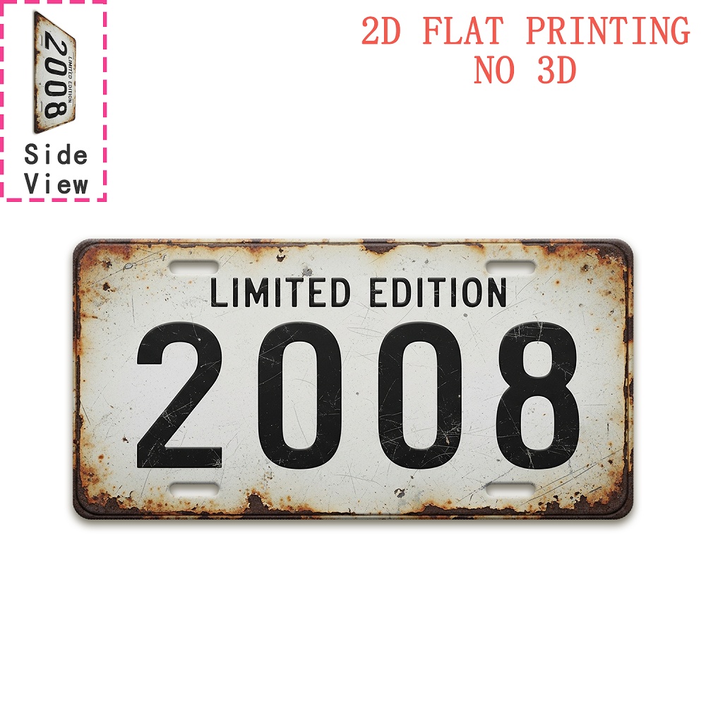 Vintage Collectible Plates - 1pc Retro 2008 Aluminum Sign |