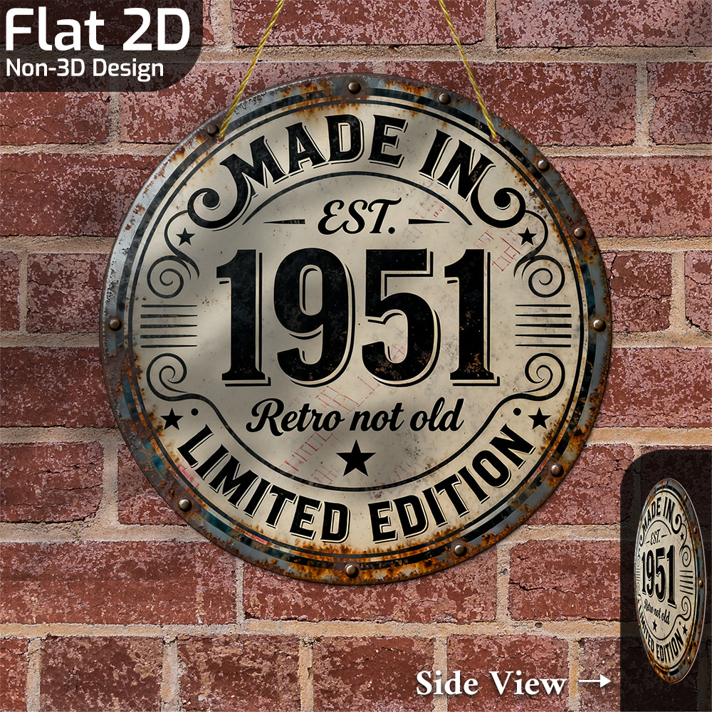 Vintage Collectible Plates - 2D Flat, 1pc Vintage Metal Wall