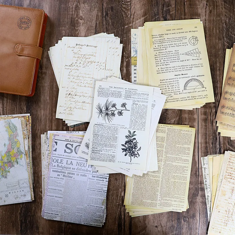 Vintage Collectible Books - 30 Sheets Vintage Old Book Page