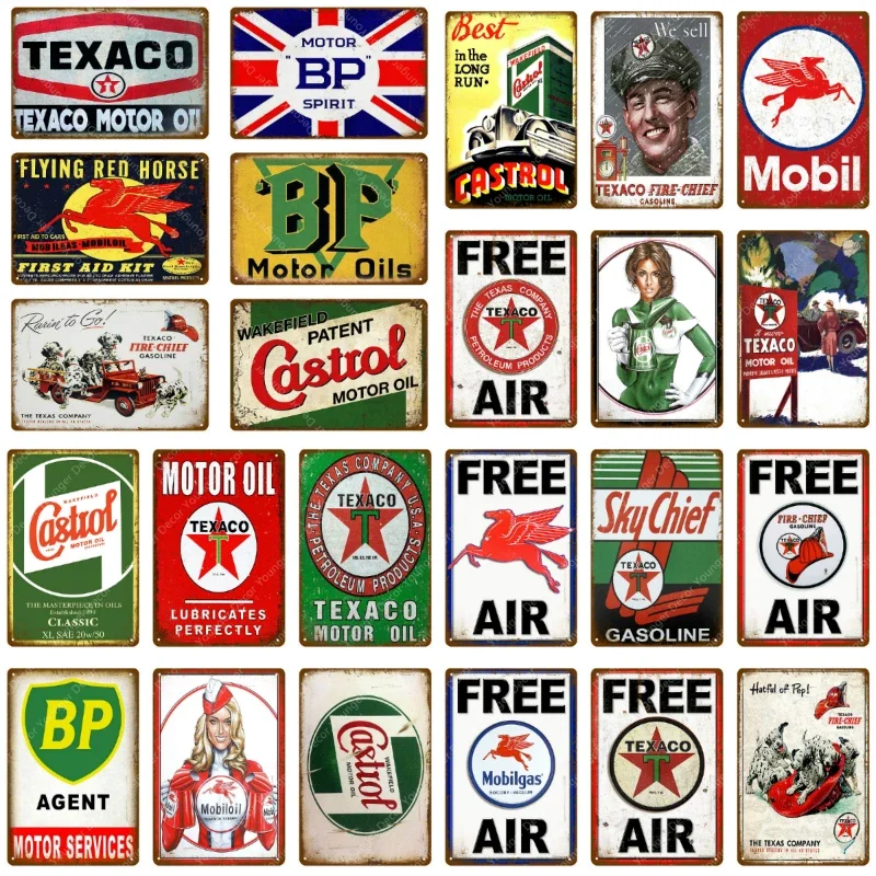 Vintage Collectible Plates - Vintage Texaco Motor Oil Signs Sky