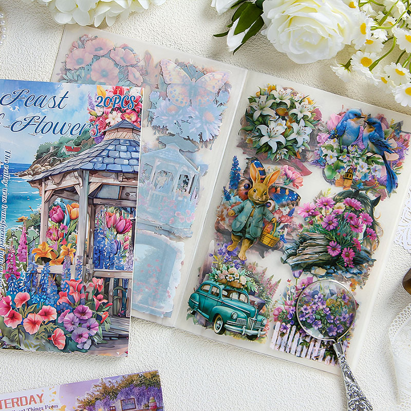 20 pcs/book PET Stickers book  - Vintage Collectible Books のレビューと価格