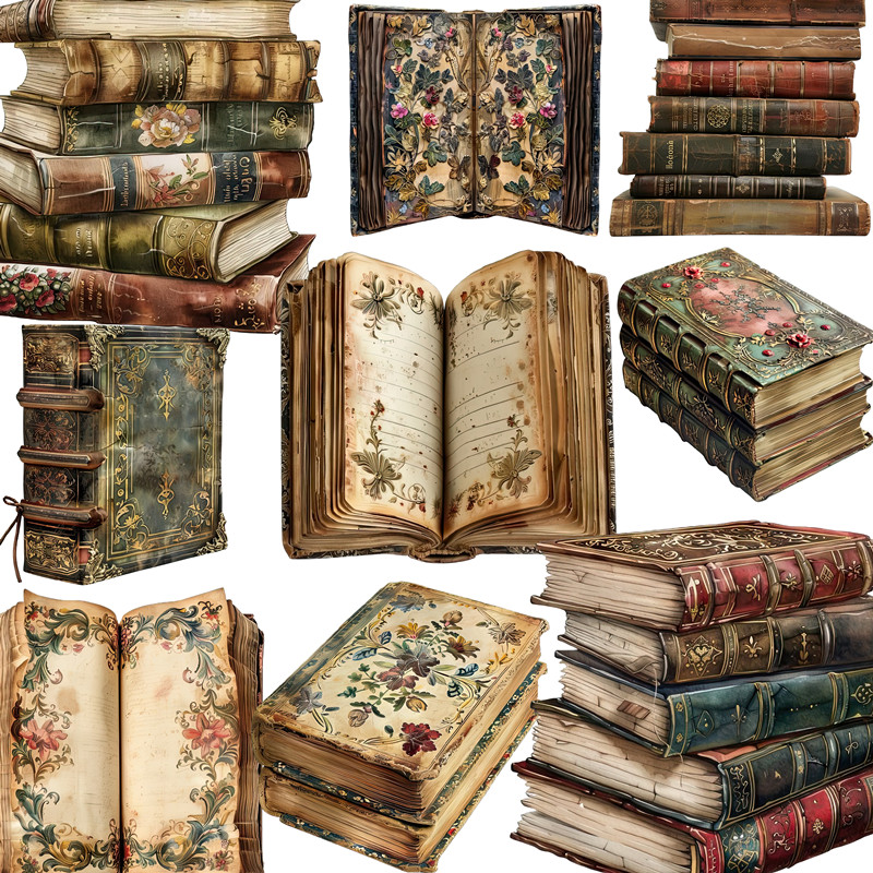 20Pcs/Pack Vintage Books Stick - Vintage Collectible Books のレビューと価格
