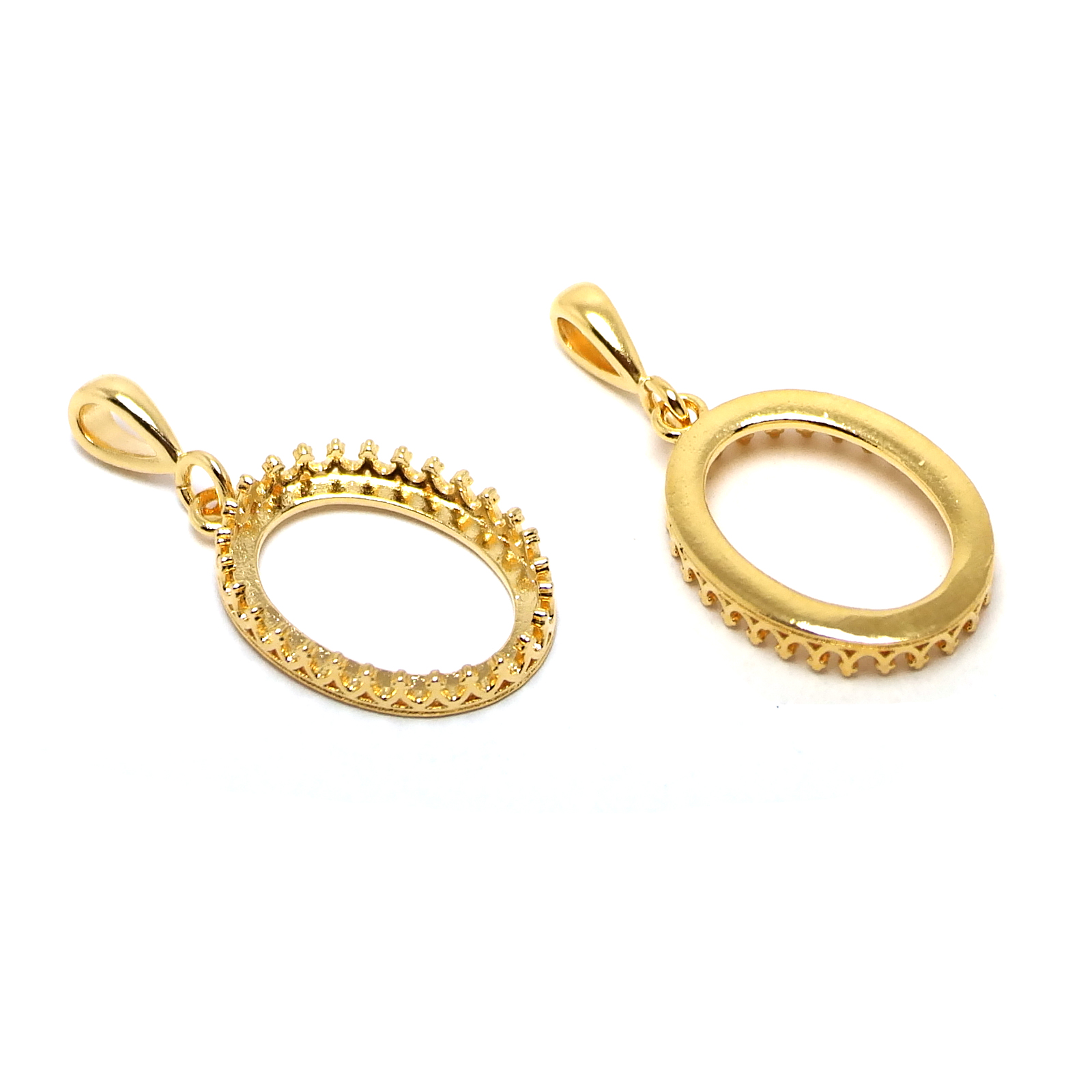 2pcs Crown Drop Necklace Charm - Vintage Item のレビューと価格