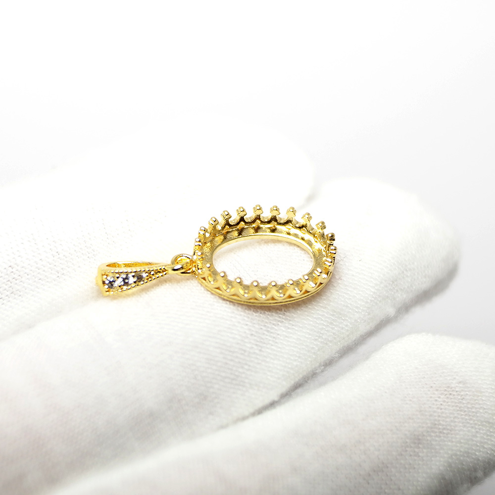 2pcs Crown Drop Necklace Charm - Vintage Item のレビューと価格