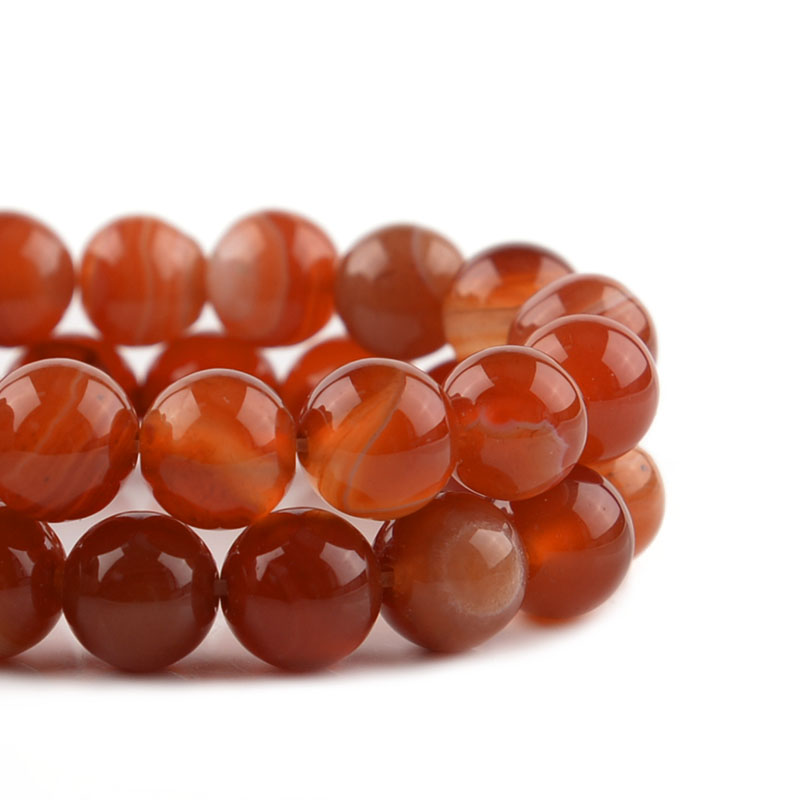1 Strand Red Striped Agate Nat - Vintage Collector のレビューと価格