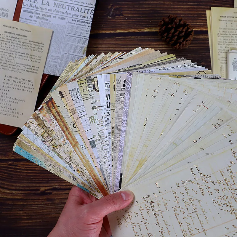 30 Sheets Vintage Old Book Pag - Vintage Collectible Books のレビューと価格
