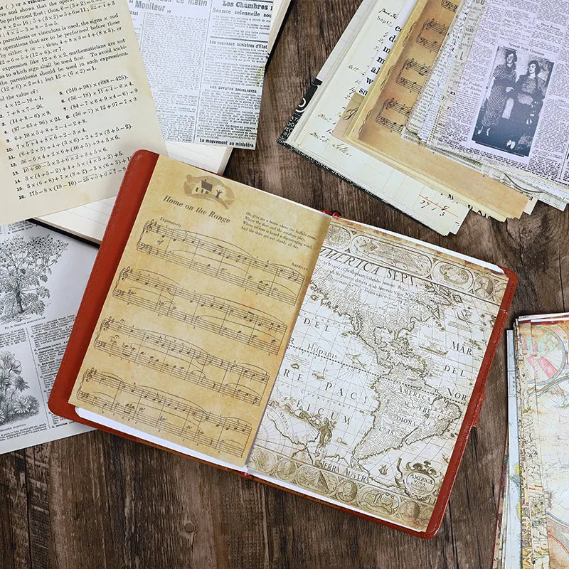 30 Sheets Vintage Old Book Pag - Vintage Collectible Books のレビューと価格