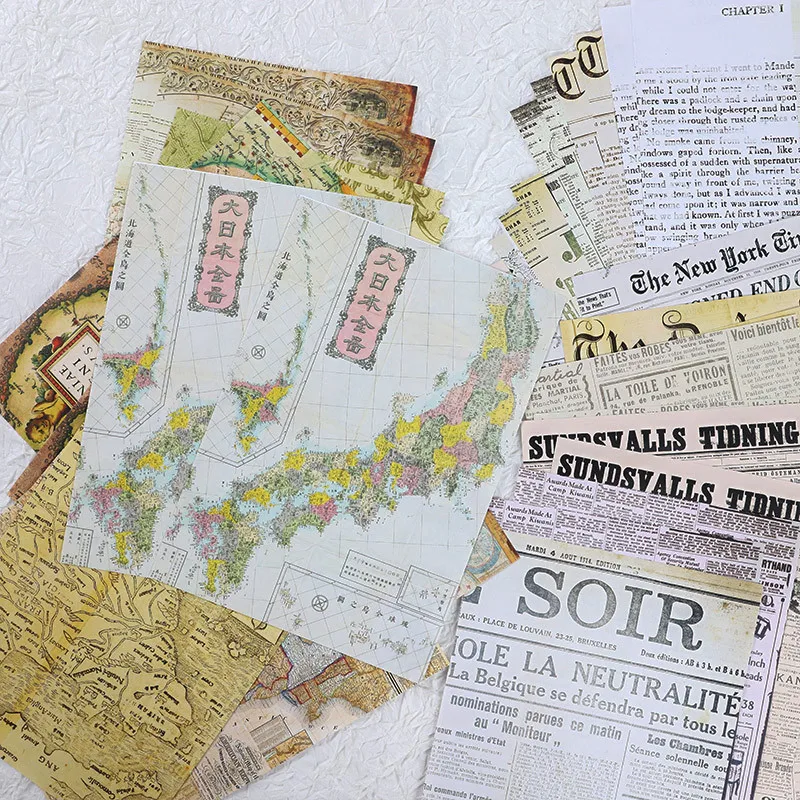 30 Sheets Vintage Old Book Pag - Vintage Collectible Books のレビューと価格