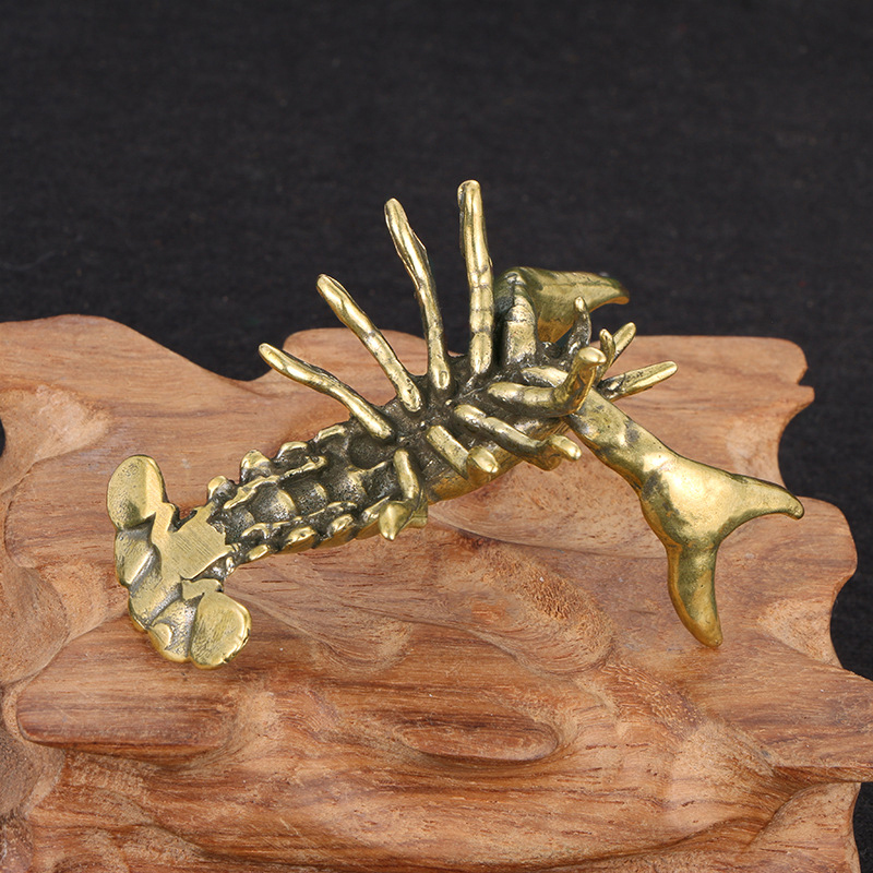 【F】Solid Brass Crayfish Orname - Vintage Collectible Furniture のレビューと価格