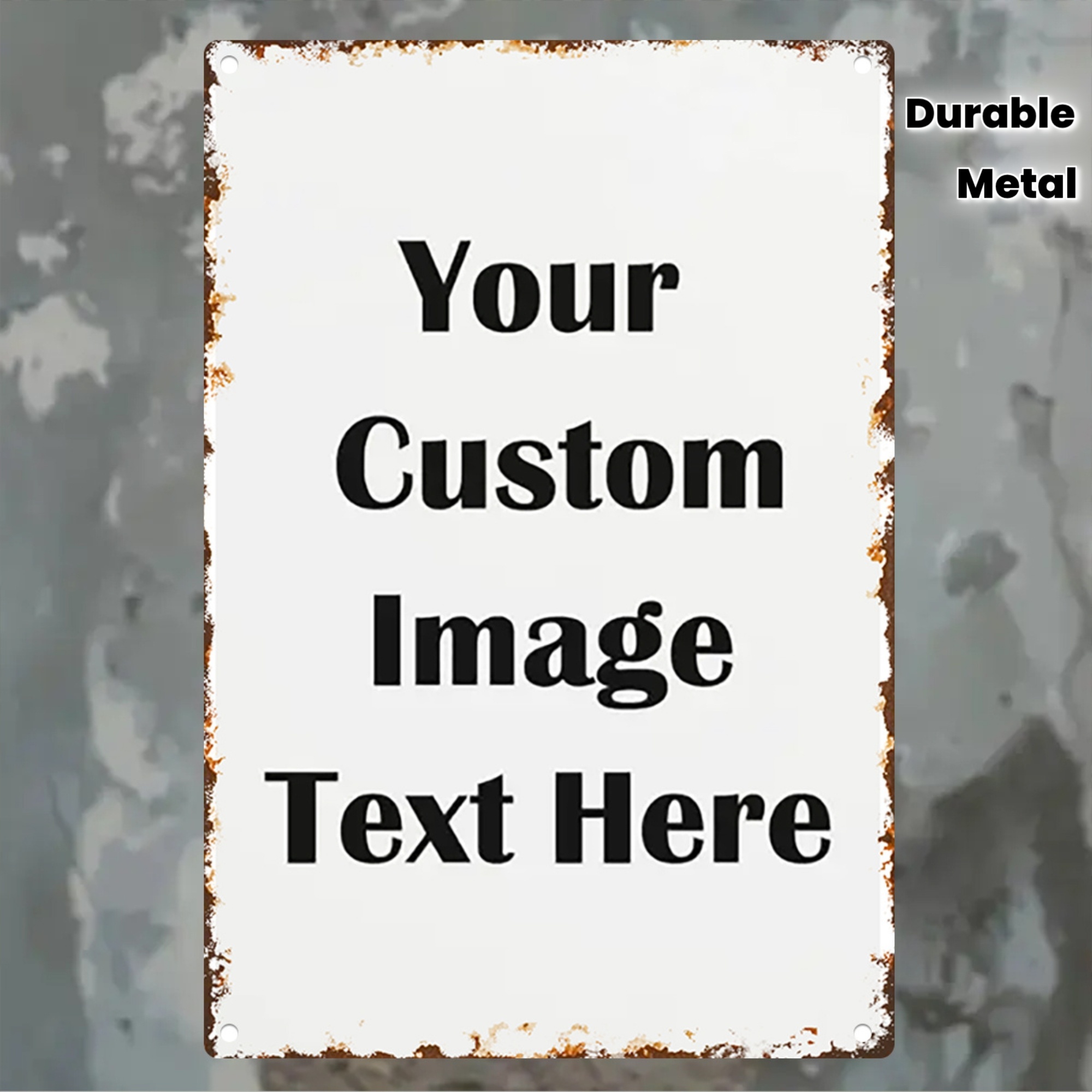Custom Image/Text Metal Tin Si - Vintage Collectible Plates のレビューと価格