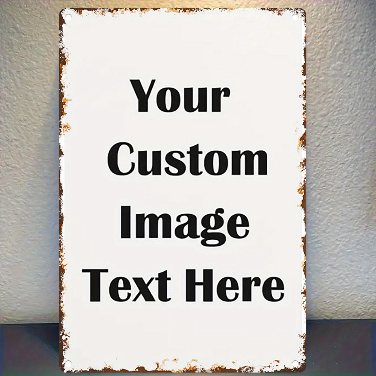 Custom Image/Text Metal Tin Si - Vintage Collectible Plates のレビューと価格
