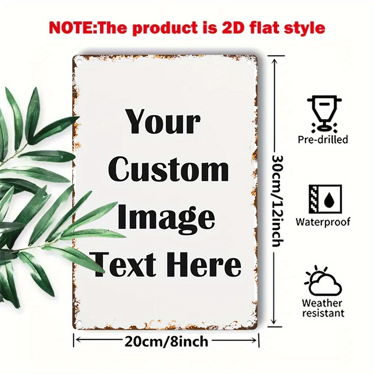 Custom Image/Text Metal Tin Si - Vintage Collectible Plates のレビューと価格