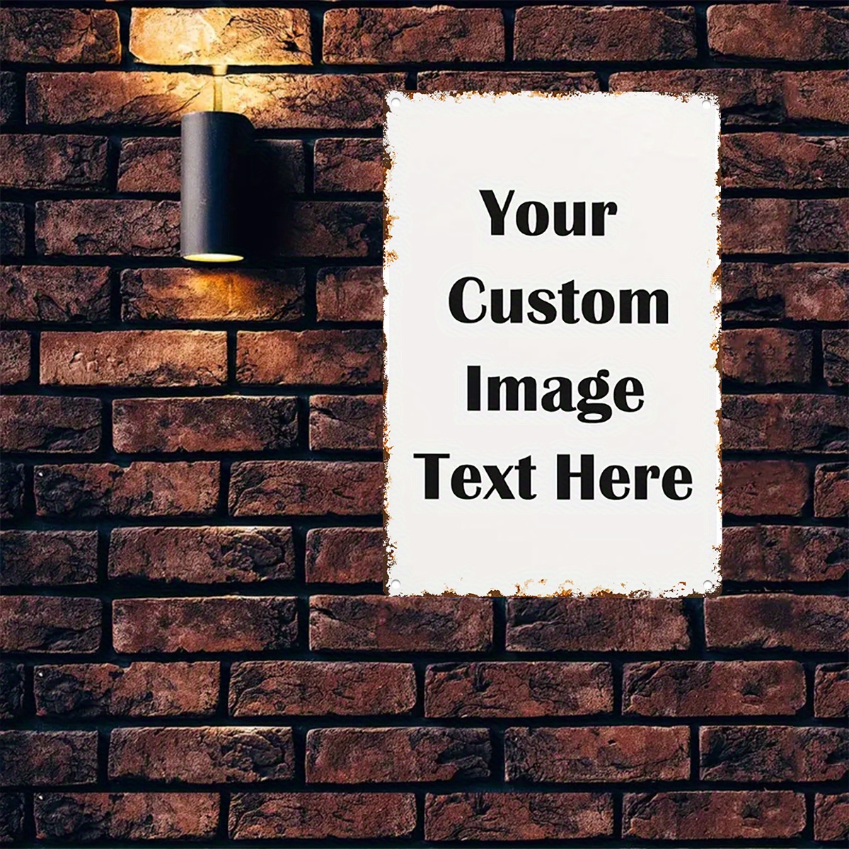 Custom Image/Text Metal Tin Si - Vintage Collectible Plates のレビューと価格