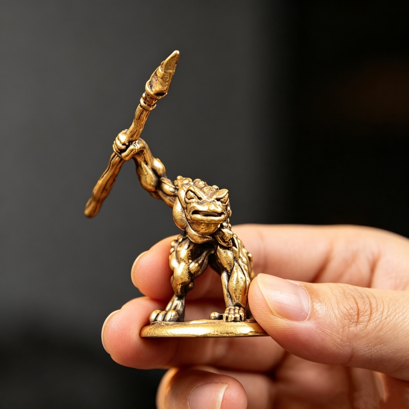 Vintage Brass Frog Warrior Fig - Vintage Collectible Furniture のレビューと価格