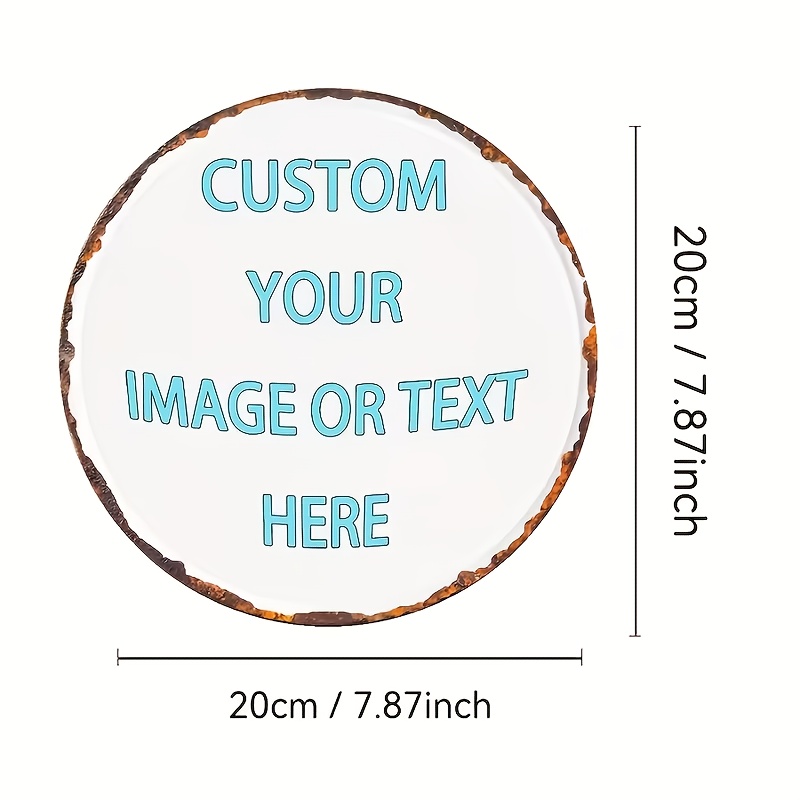 Custom Round Metal Tin Sign, P - Vintage Collectible Plates のレビューと価格